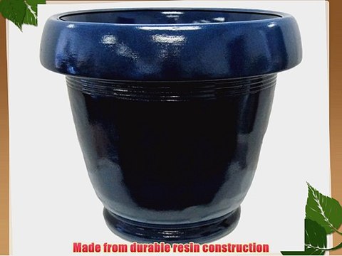 GROSFILLEX US457005 Resin Planter 16-Inch Blue