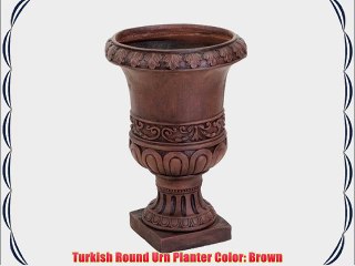 Turkish Round Urn Planter Color: Brown