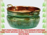 Dago's Copper Designs 03-RG 1-Piece Handmade Solid Copper Round Planter with Brass Handles