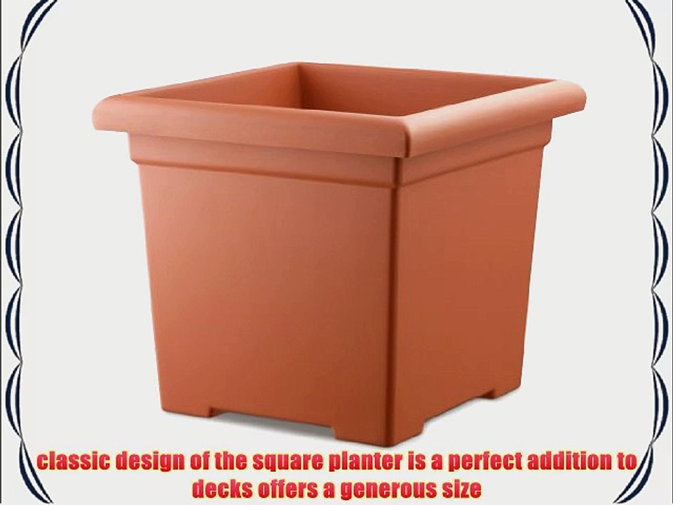 Akro Mils ROS15500E35 Accent Square Planter Clay Color 15-1/2-Inch