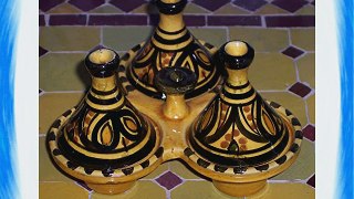 Moroccan Ceramic Triple Tagine Blue for spices