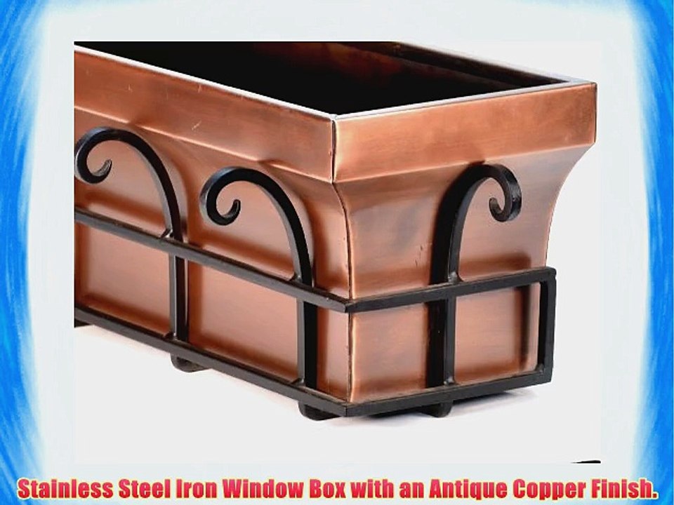 H Potter Copper Window Flower Garden Box Planter (48 Inch Length)