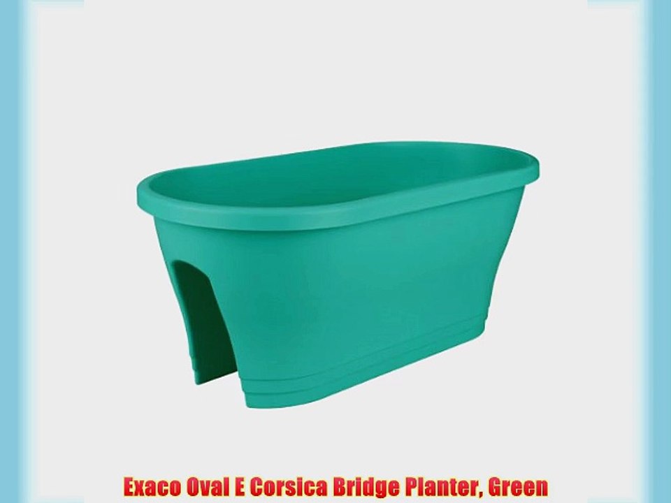 Exaco Oval E Corsica Bridge Planter Green
