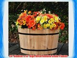 Unfinished Paintable Decorative Basic Half Whiskey Barrel Tub Planter 24 Inch Round | Cedar