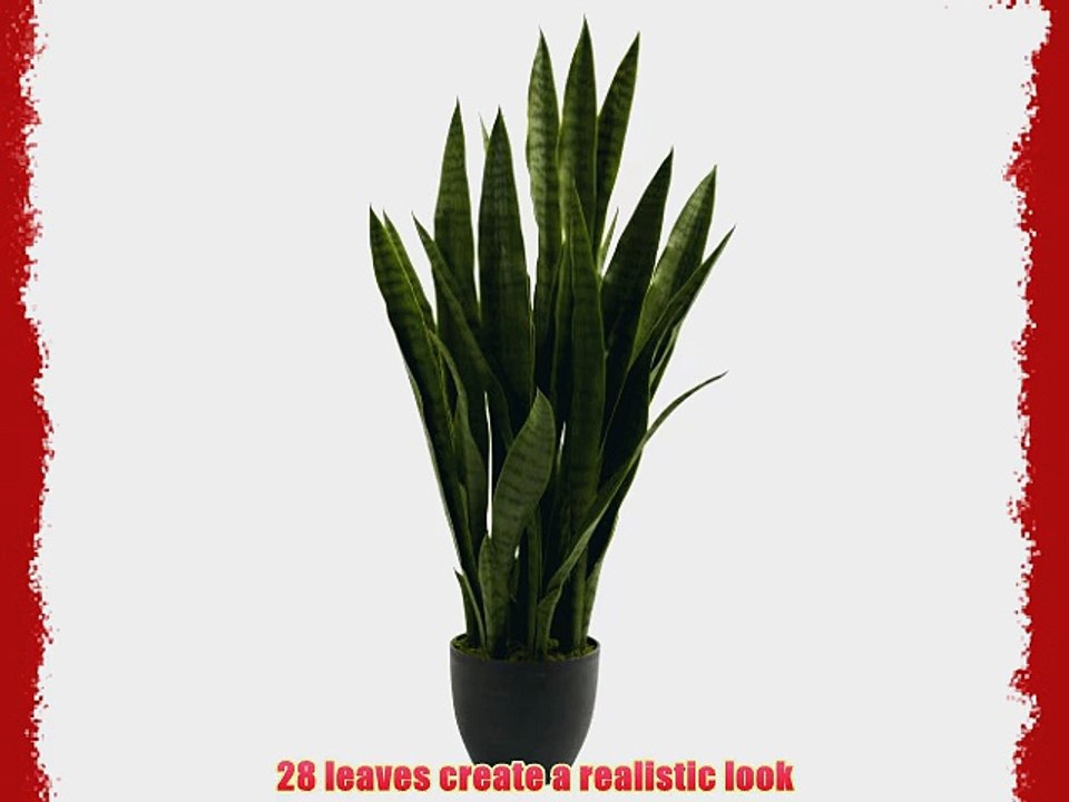 Nearly Natural 4855 Sansevieria Plant with Black Planter Green