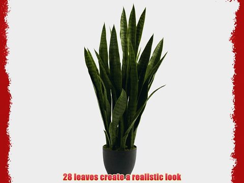 Nearly Natural 4855 Sansevieria Plant with Black Planter Green