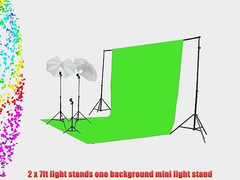 ePhoto Video Photo ChromaKey Green Screen Light Kit 3 Point Studio Photography Lighting kit