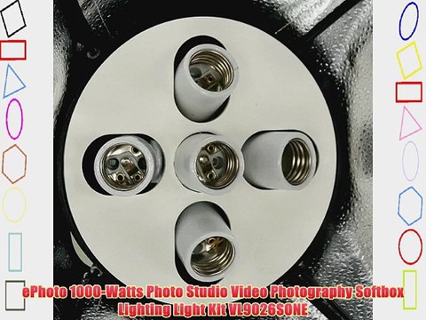 ePhoto 1000-Watts Photo Studio Video Photography Softbox Lighting Light Kit VL9026SONE