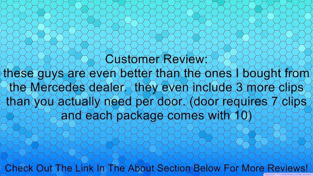 10 Mercedes Benz Door Trim Panel Clips 007-988-99-78 Review