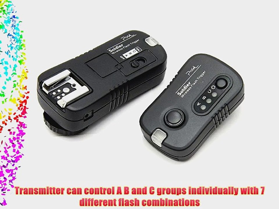 Pixel Soldier TF371 Wireless Grouping Flash Trigger for Canon with 2 Receivers