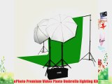 ePhoto H69G Digital Photo Studio Video Lighting Kit Chromakey Muslin Backdrop Stand