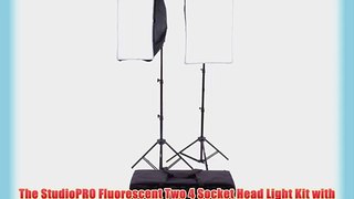 StudioPRO Photo Studio Photography 2600 Watt Two Light 4 Socket Head AC Power Light Kit With