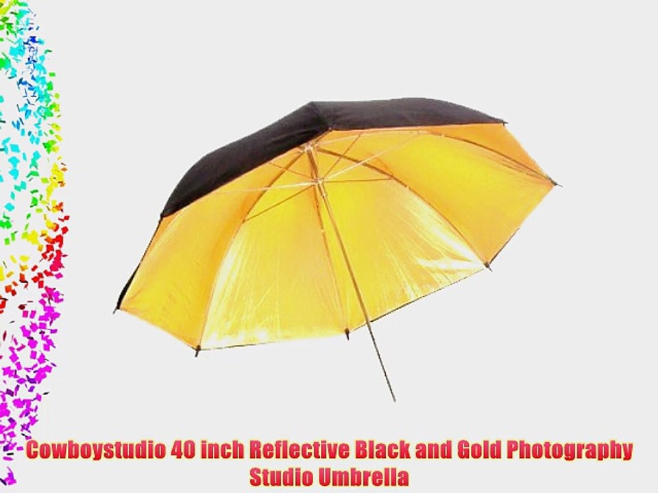 Cowboystudio 40 inch Reflective Black and Gold Photography Studio Umbrella
