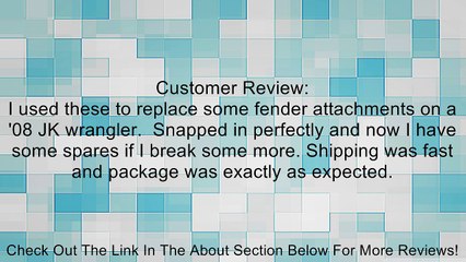 15 Chrysler Fender Flare Moulding Clips Jeep Liberty 55157055AA Review
