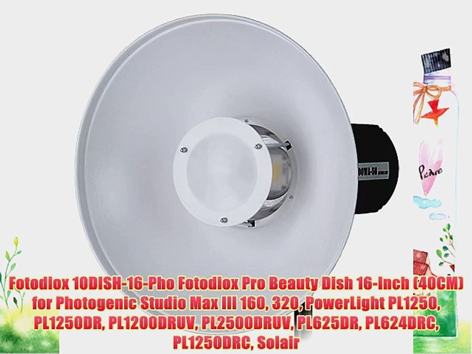 Fotodiox 10DISH-16-Pho Fotodiox Pro Beauty Dish 16-Inch (40CM) for Photogenic Studio Max III
