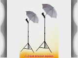 ePhoto UB2W Dual 32-Inch White Umbrellas with 6.5 Foot Light Stand and Flash Bracket Mounts