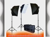 ePhoto VL9026S3 3000 Watt Continuous Light Kit with Carrying Bag with 3 each of 6.5 Foot Tripod