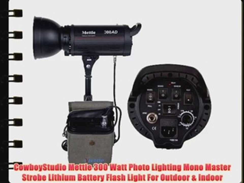 CowboyStudio Mettle 300 Watt Photo Lighting Mono Master Strobe Lithium Battery Flash Light