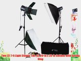 CowboyStudio 320 Watt Two Monolight Photo Studio Strobe Flash Lighting Softbox Kit With Barndoor