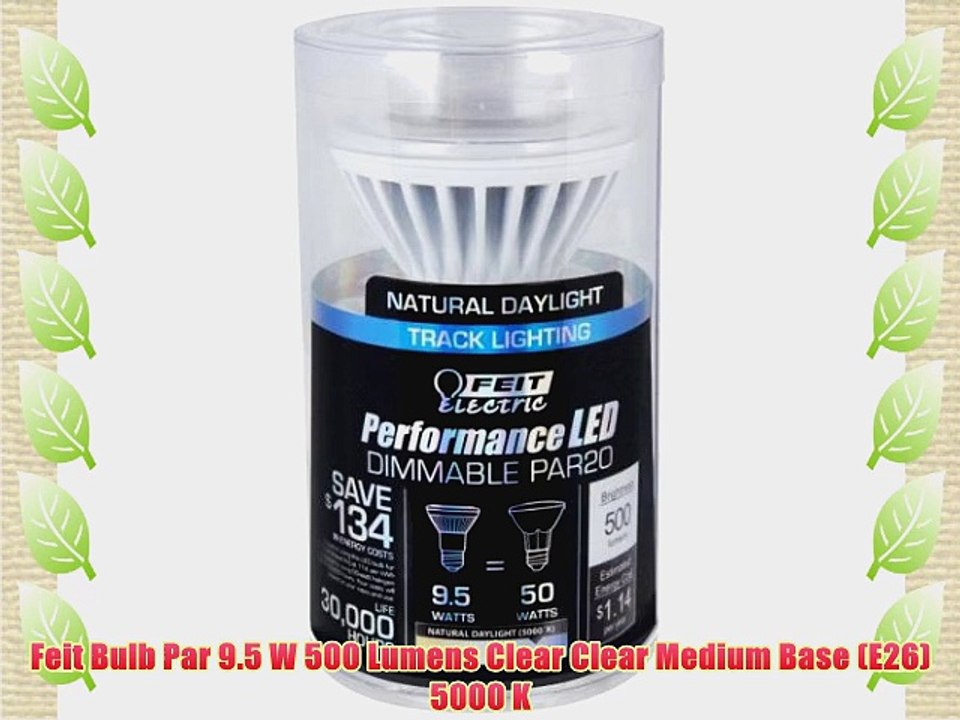 Feit Bulb Par 9.5 W 500 Lumens Clear Clear Medium Base (E26) 5000 K