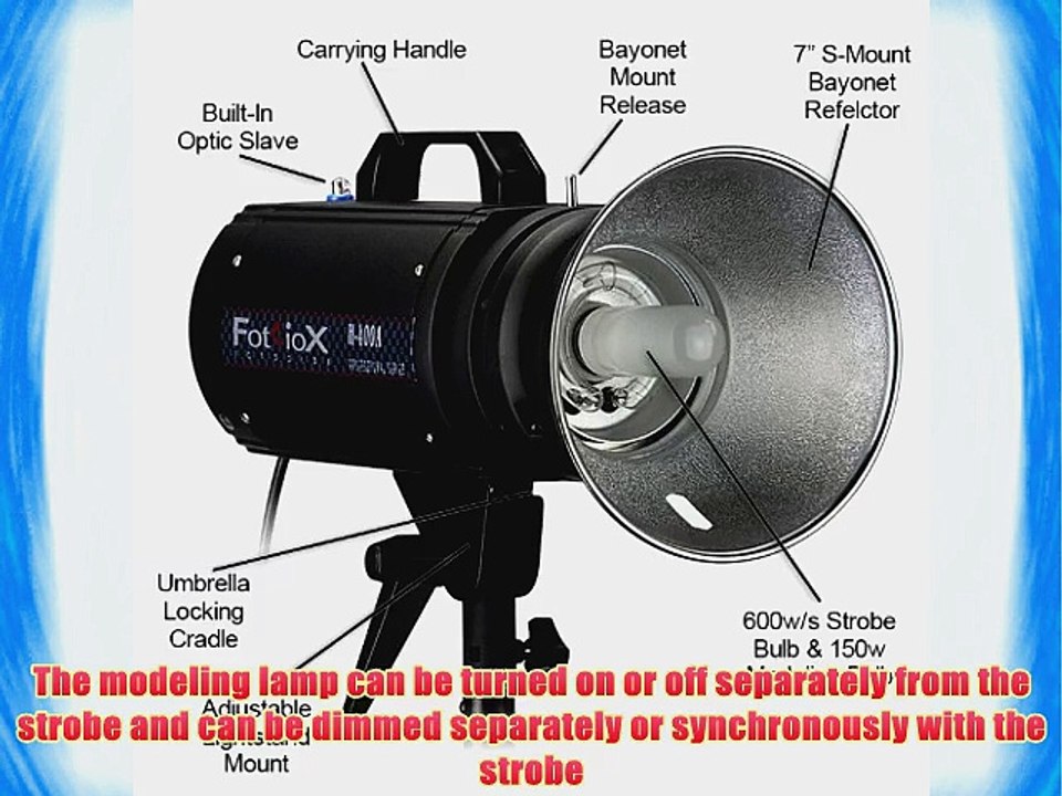 Fotodiox Pro Monolight M400A Flash Strobe Head with 7 Reflector and Digital Display and Control