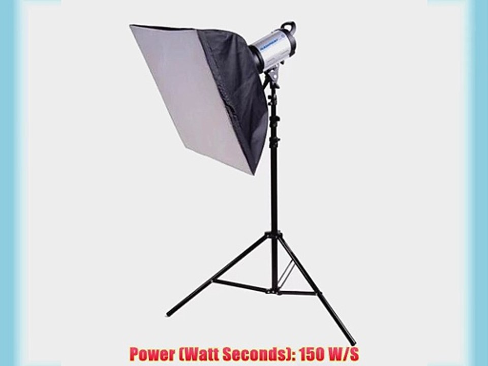 Flashpoint 320 Monolight Kit 150 Watt Second One Monolight Kit with Black Light Stand and 24x24