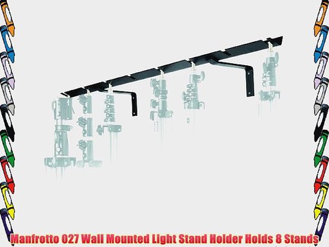 Manfrotto 027 Wall Mounted Light Stand Holder Holds 8 Stands