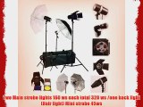 ePhoto 3 Monolight Professional Photography Studio Light Umbrella Portrait Soft Light Kit Fan022