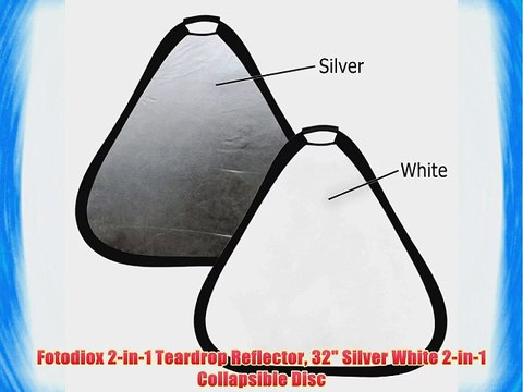 Fotodiox 2-in-1 Teardrop Reflector 32 Silver White 2-in-1 Collapsible Disc