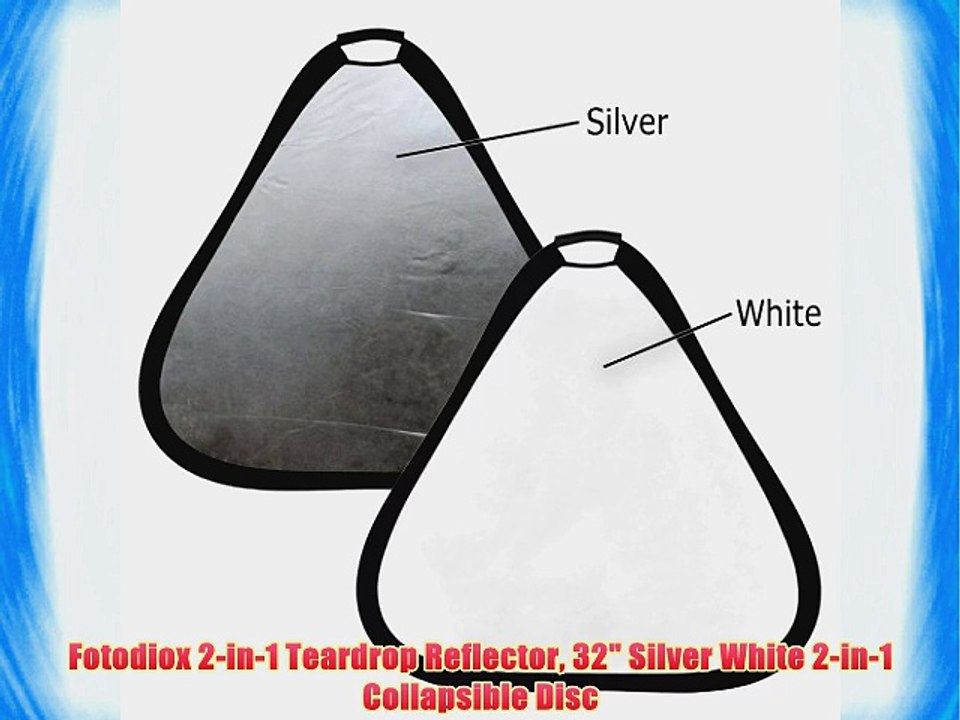 Fotodiox 2-in-1 Teardrop Reflector 32 Silver White 2-in-1 Collapsible Disc