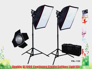 Double QL1000 Contiuous Studio Softbox Light Kit