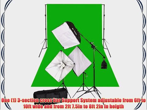 CowboyStudio Complete Photography and Video Stuido 2000 Watt Softbox Continuous Lighting Boom