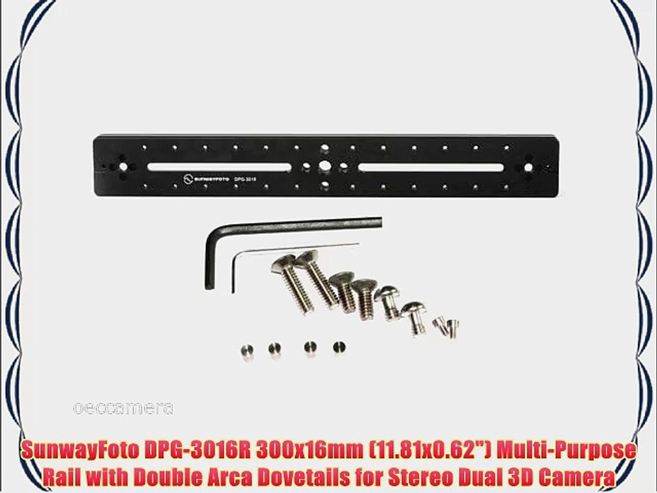 SunwayFoto DPG-3016R 300x16mm (11.81x0.62) Multi-Purpose Rail with Double Arca Dovetails for