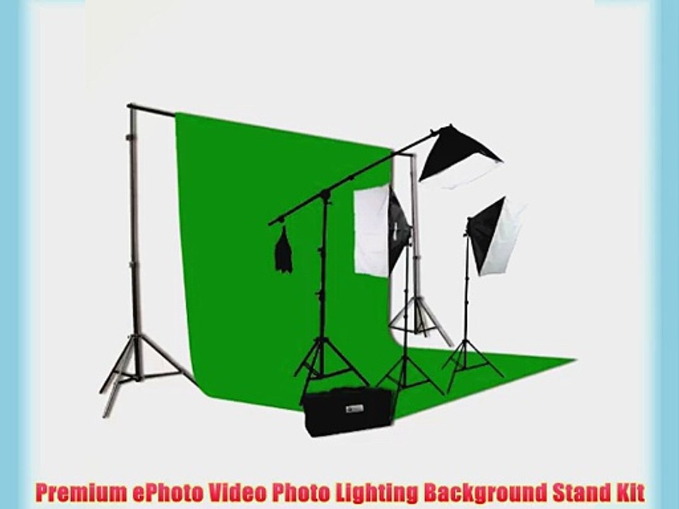 ePhoto H9004SB-1012G ChromaKey Green Screen Video Photography Boom Stand Lighting Background