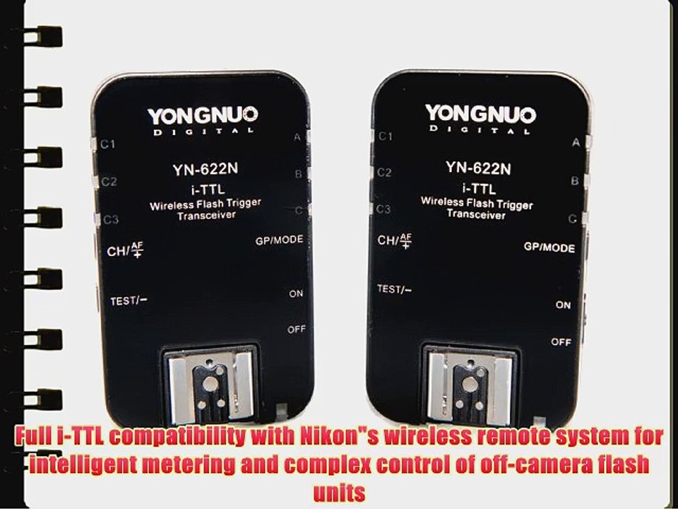 Yongnuo YN-622N-USA i-TTL 2.4-GHz Wireless Flash Trigger Transceiver Pair for Nikon DSLRs US