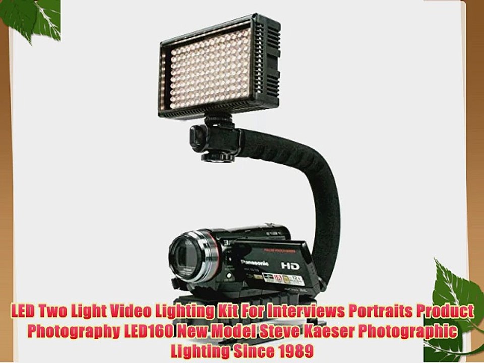 LED Two Light Video Lighting Kit For Interviews Portraits Product Photography LED160 New Model