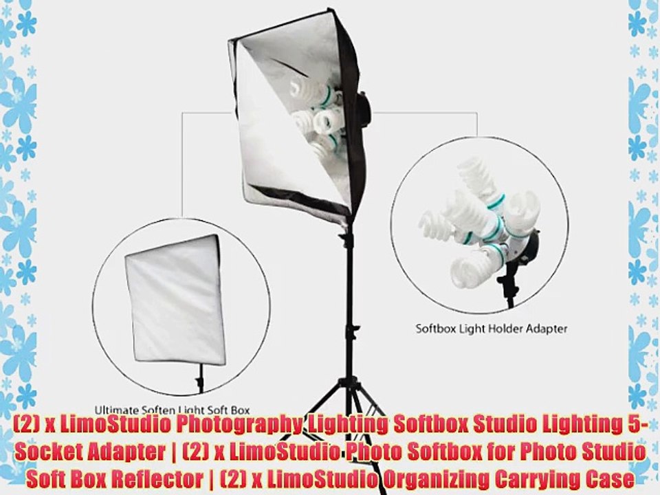 LimoStudio Photography Studio Continuous Lighting Kit 2450W Barndoor Lights and Photo Video