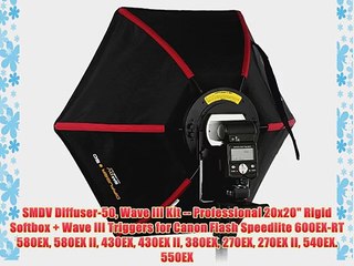 SMDV Diffuser-50 Wave III Kit -- Professional 20x20 Rigid Softbox   Wave III Triggers for Canon