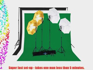 Shutter Starz 1043 SS6500 Premium Photography Economy Umbrella Kit for Home Studio