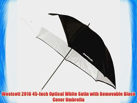 Westcott 2016 45-Inch Optical White Satin with Removable Black Cover Umbrella