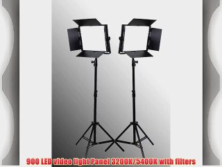 ePhoto 2 x 900 LED Light Panels with Dimmer Photo Studio Video Lighting LED Light Kit by ePhotoInc