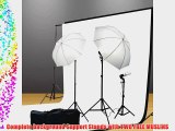 ePhoto Continuous Photography Video Studio Digital Lighting Kit 3 Point Lighting Kit with Muslin