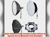 Ardinbir Studio 48 120cm Octagonal Softbox Diffuser with Eggcrate Grid for Photogenic Flash