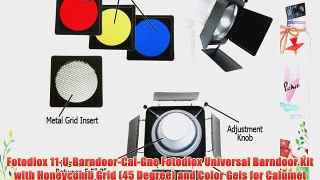 Fotodiox 11-U-Barndoor-Cal-Gne Fotodiox Universal Barndoor Kit with Honeycomb Grid (45 Degree)