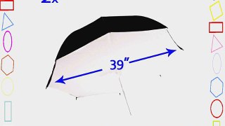 LimoStudio 2 White and Black Double Layered Umbrella Reflector Diffuser Brolly Box AGG133