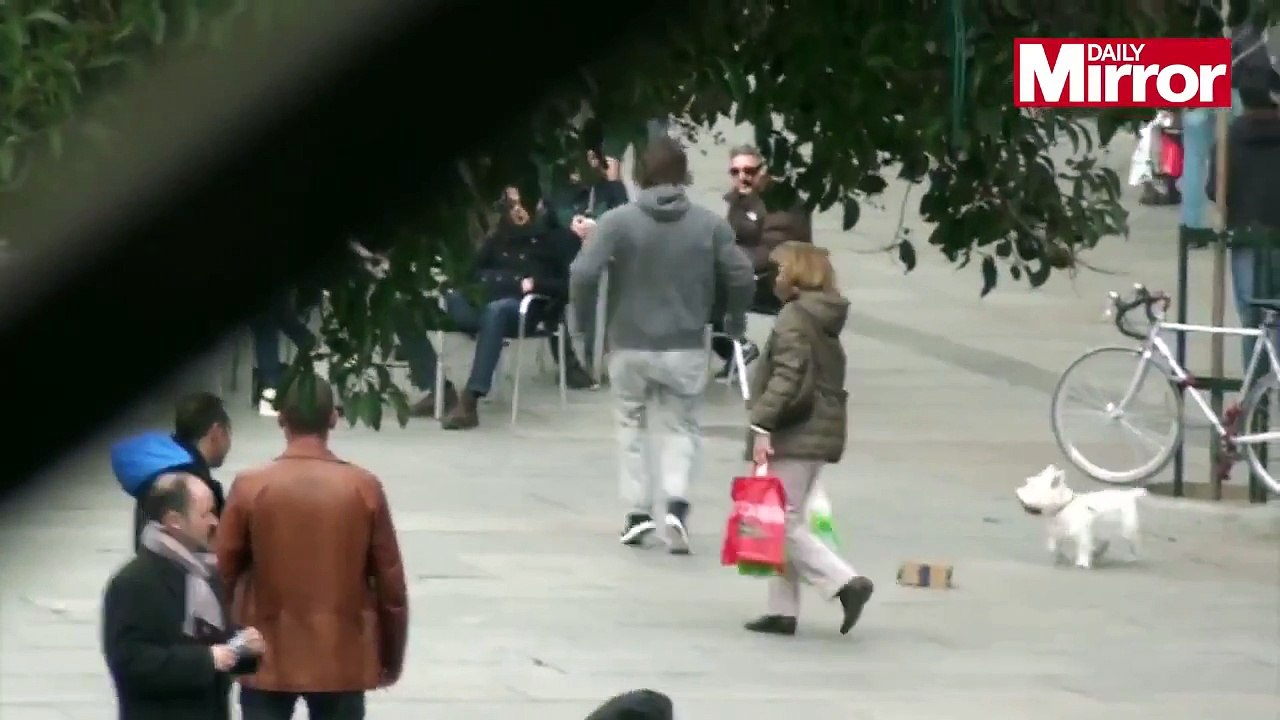 Cristiano Ronaldo dresses up as a beggar to surprise and play football with kids in Madrid