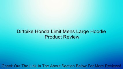Dirtbike Honda Limit Mens Large Hoodie Review