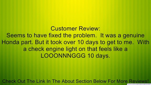 Genuine Honda 17310-S5A-L31 Vapor Canister Valve Review