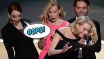 Emma Stone HILARIOUS REACTION After TRIPPING Naomi Watts On Stage | SAG Awards 2015