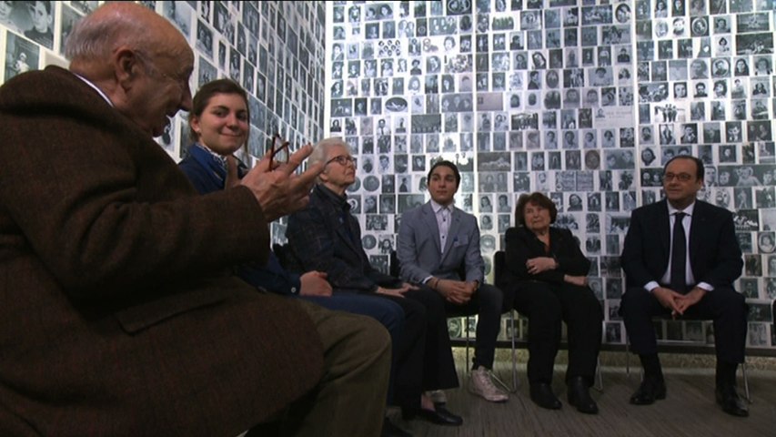 Ref:x2fq86g Cérémonie au mémorial de la Shoah - Les témoignages